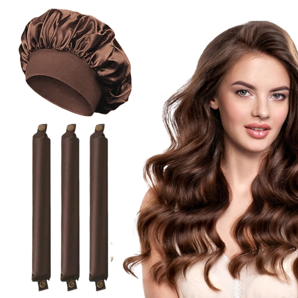 Heatless Curling Rod Headband Soft Hair Curler No Heat Hair Rollers Lazy Curls Sleeping Flexi Rods with Bonnet Styling Tools