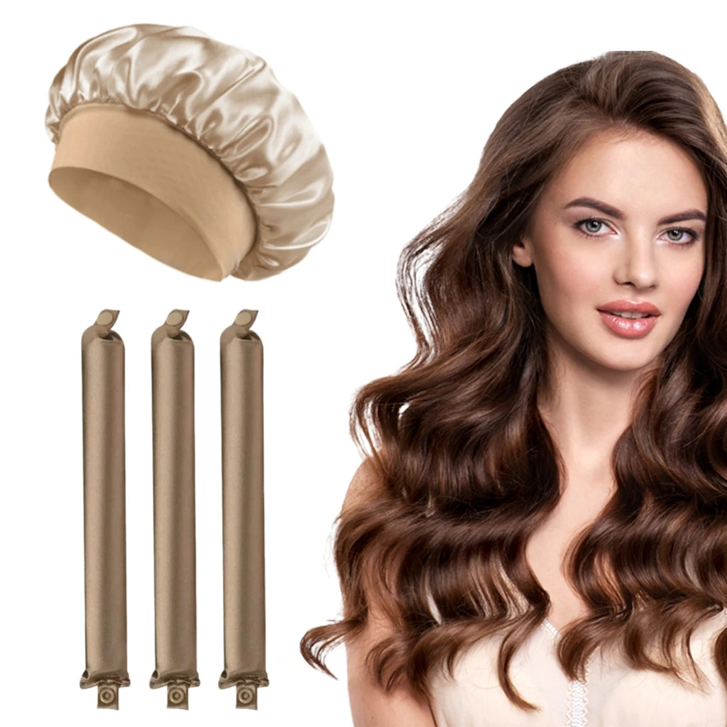 Heatless Curling Rod Headband Soft Hair Curler No Heat Hair Rollers Lazy Curls Sleeping Flexi Rods with Bonnet Styling Tools